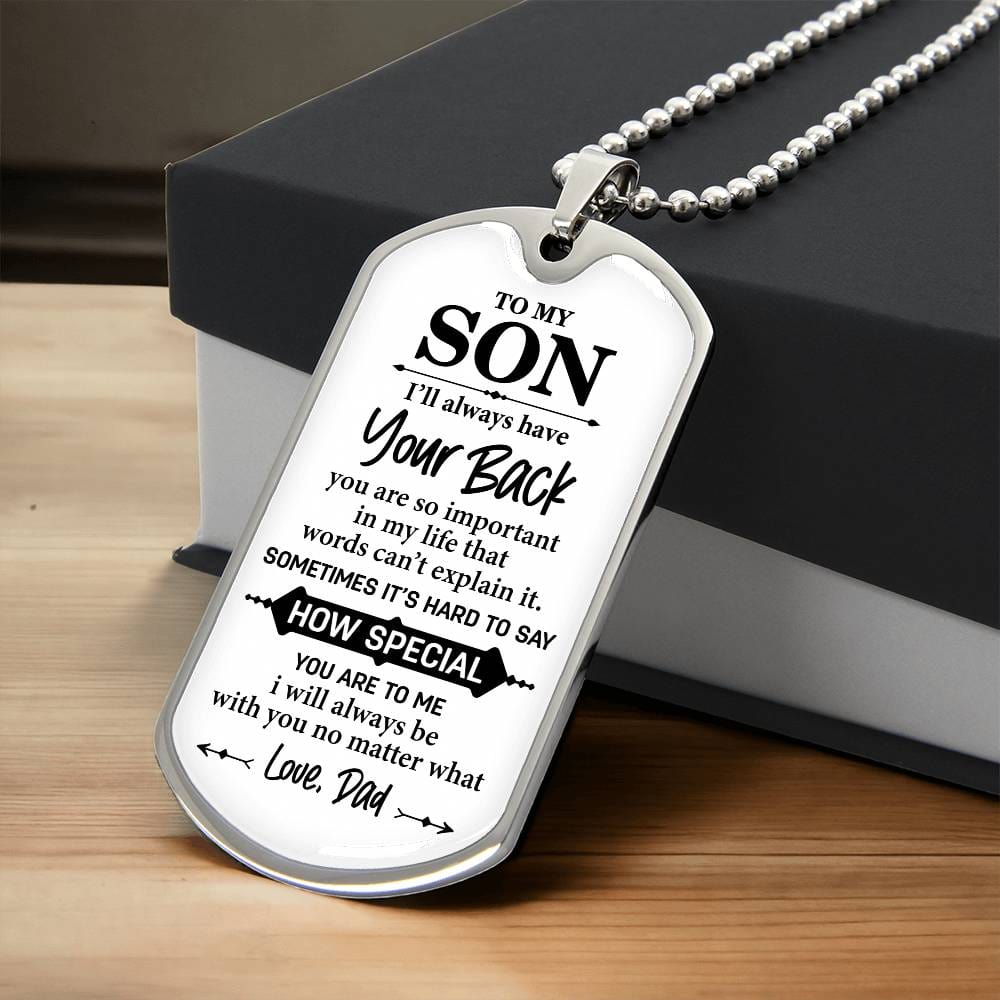 I'll Always Have Your Back, Dog Tag Necklace