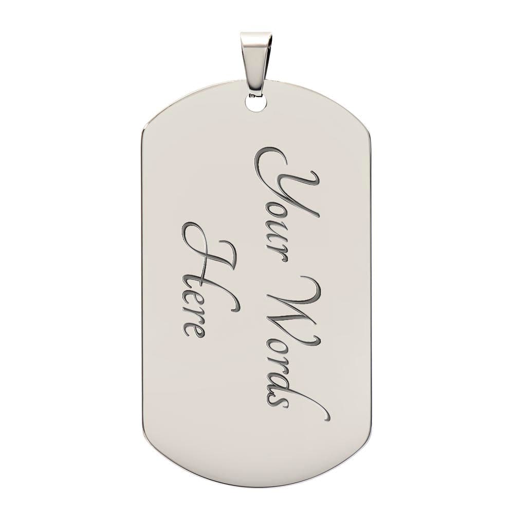 I'll Always Have Your Back, Black and Gold Dog Tag Necklace