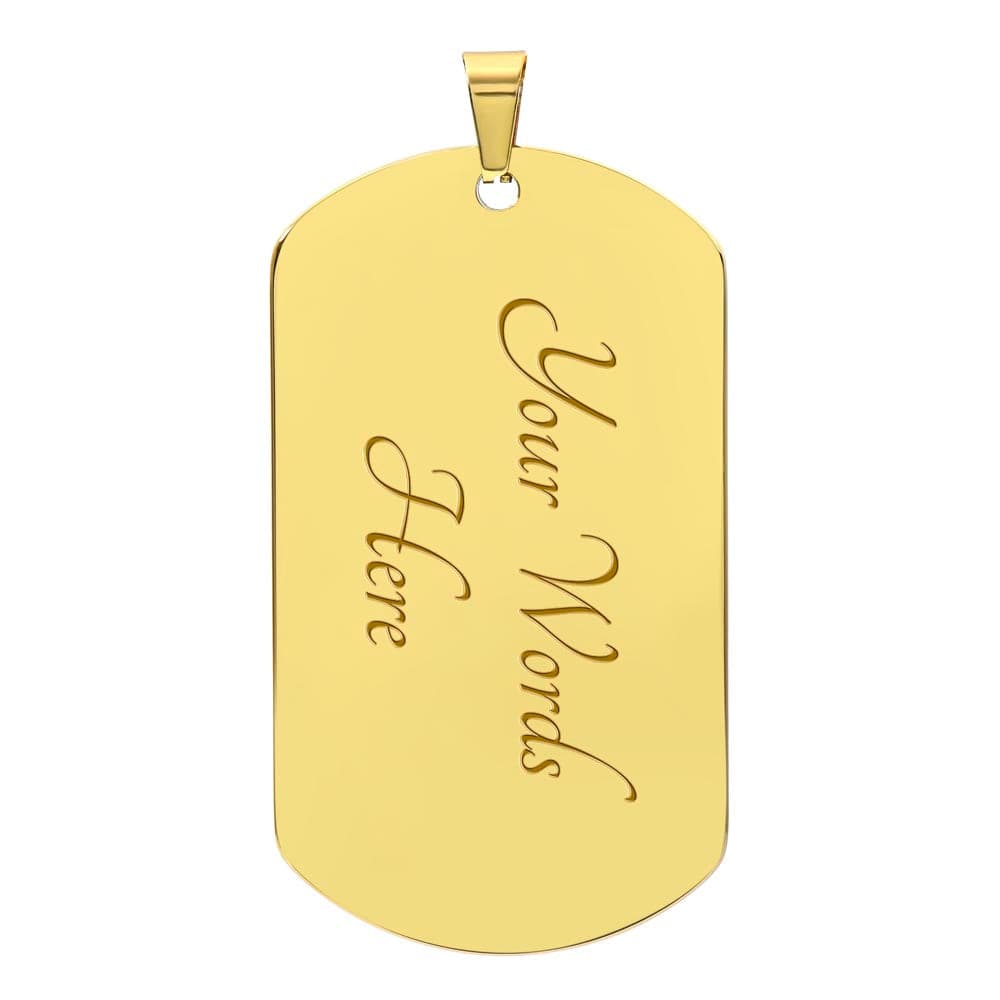 I'll Always Have Your Back, Black and Gold Dog Tag Necklace