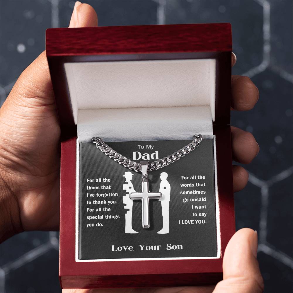 For All The Times That I've Forgotten To Thank You, Cubin Link Cross Necklace