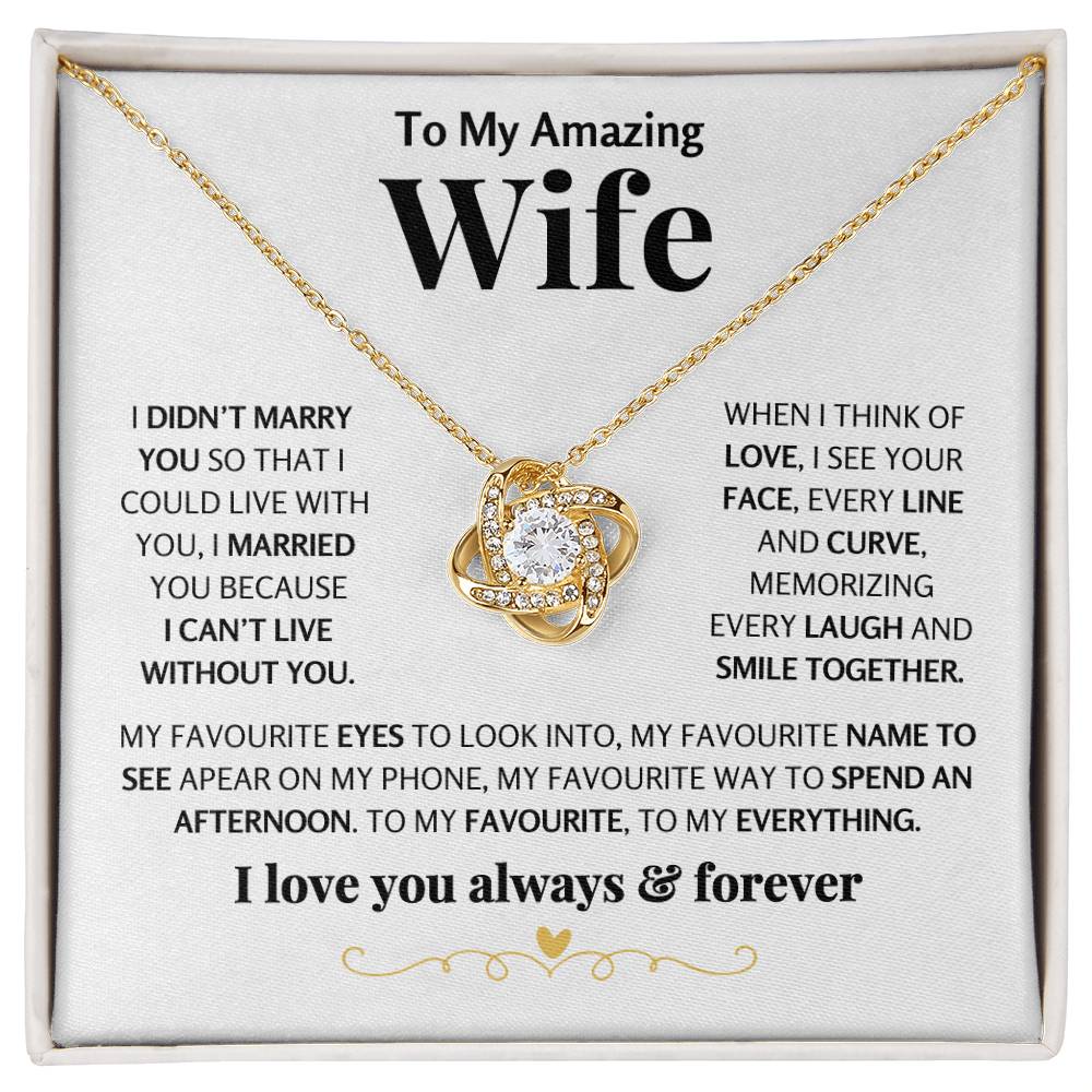 When I Think Of Love, I See Your Face, Love Knot Necklace