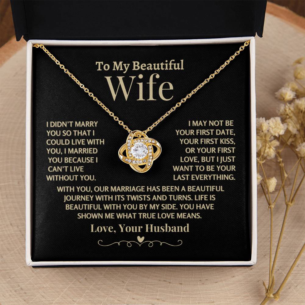 Love Knot Necklace, I Can't Live Without You