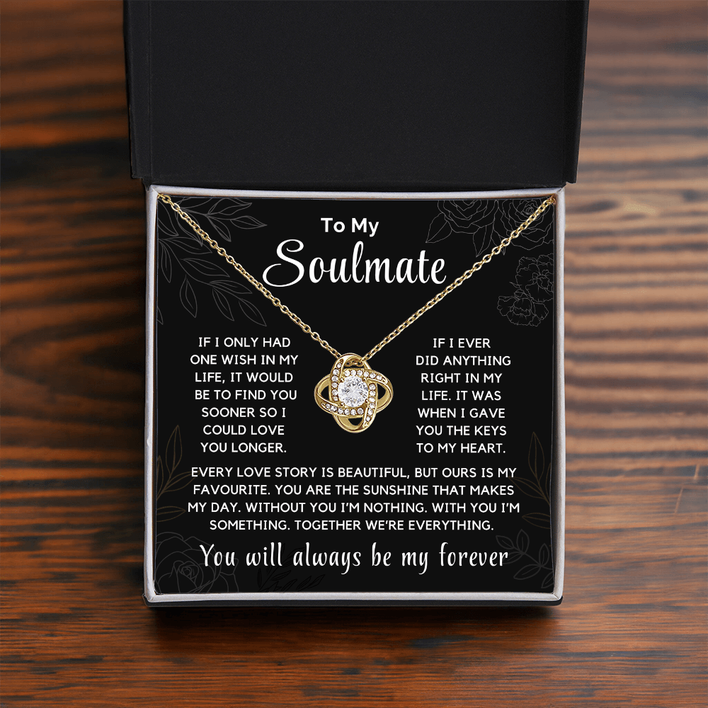 Love Knot Necklace, You Are The Sunshine That Makes My Day