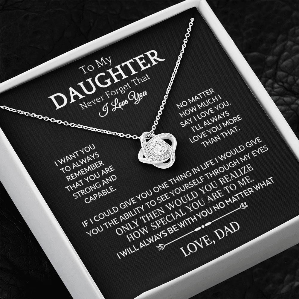 Love Knot Necklace, Never Forget That I Love You