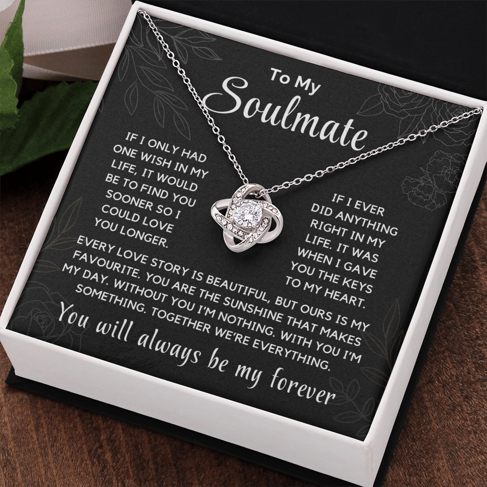 Love Knot Necklace, You Are The Sunshine That Makes My Day