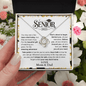 Love Knot Necklace With Personalized Message Card, Graduation For Her