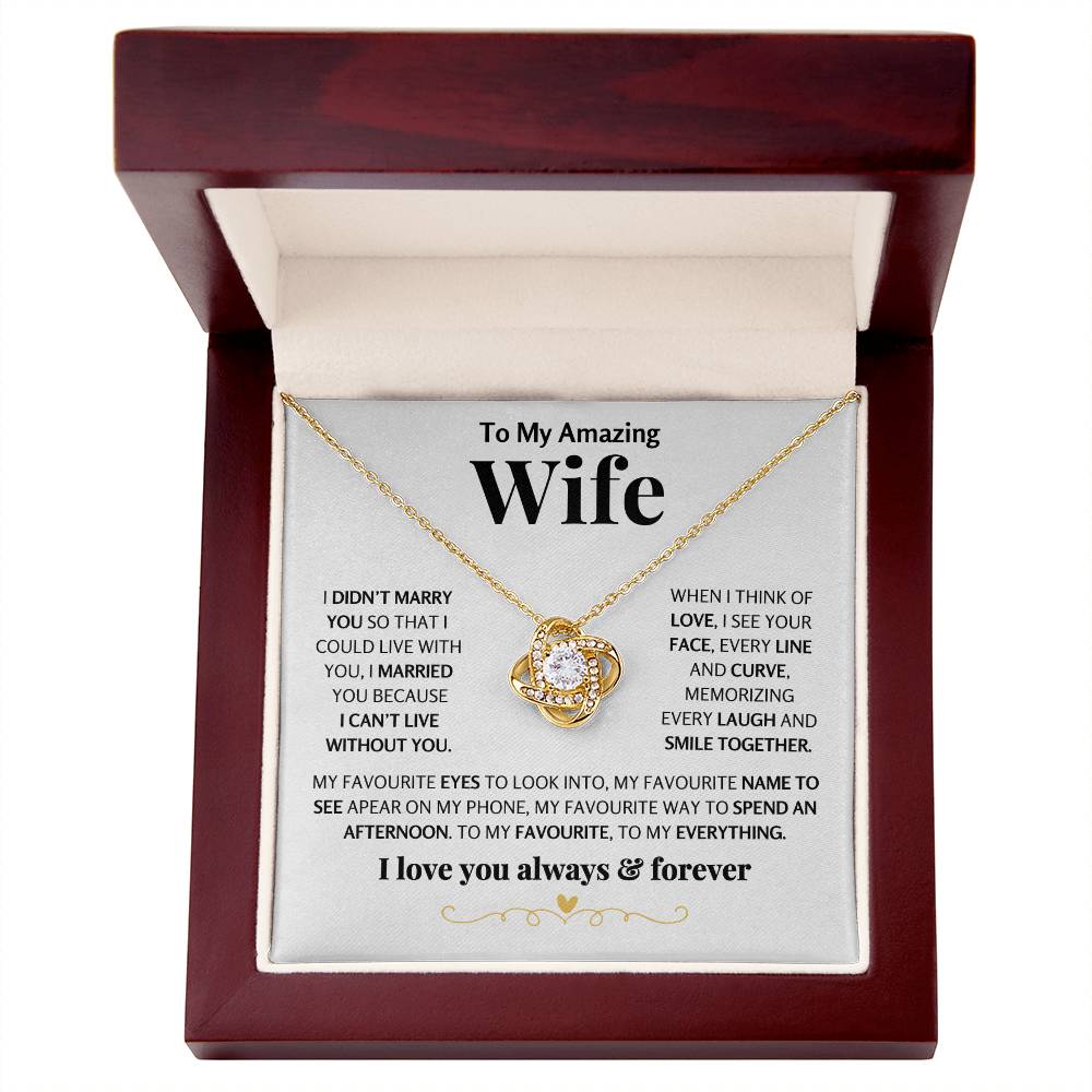 When I Think Of Love, I See Your Face, Love Knot Necklace