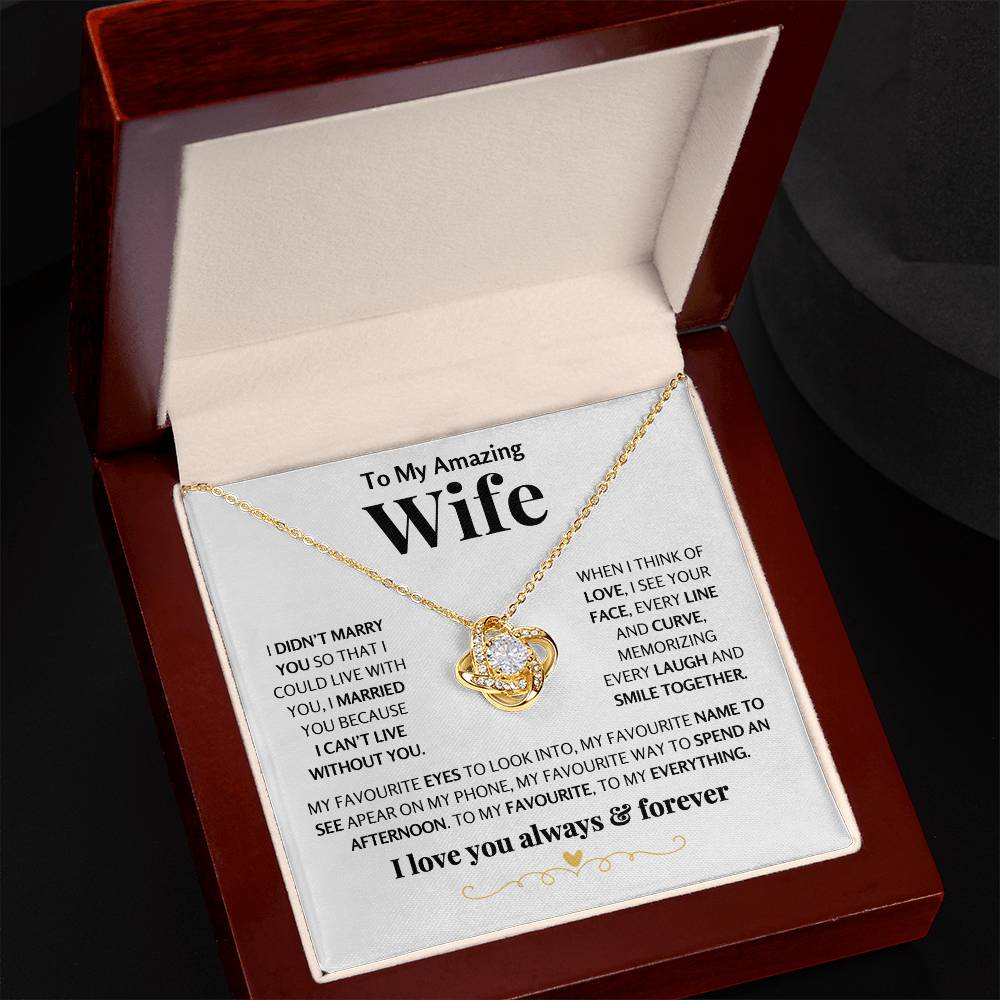 When I Think Of Love, I See Your Face, Love Knot Necklace