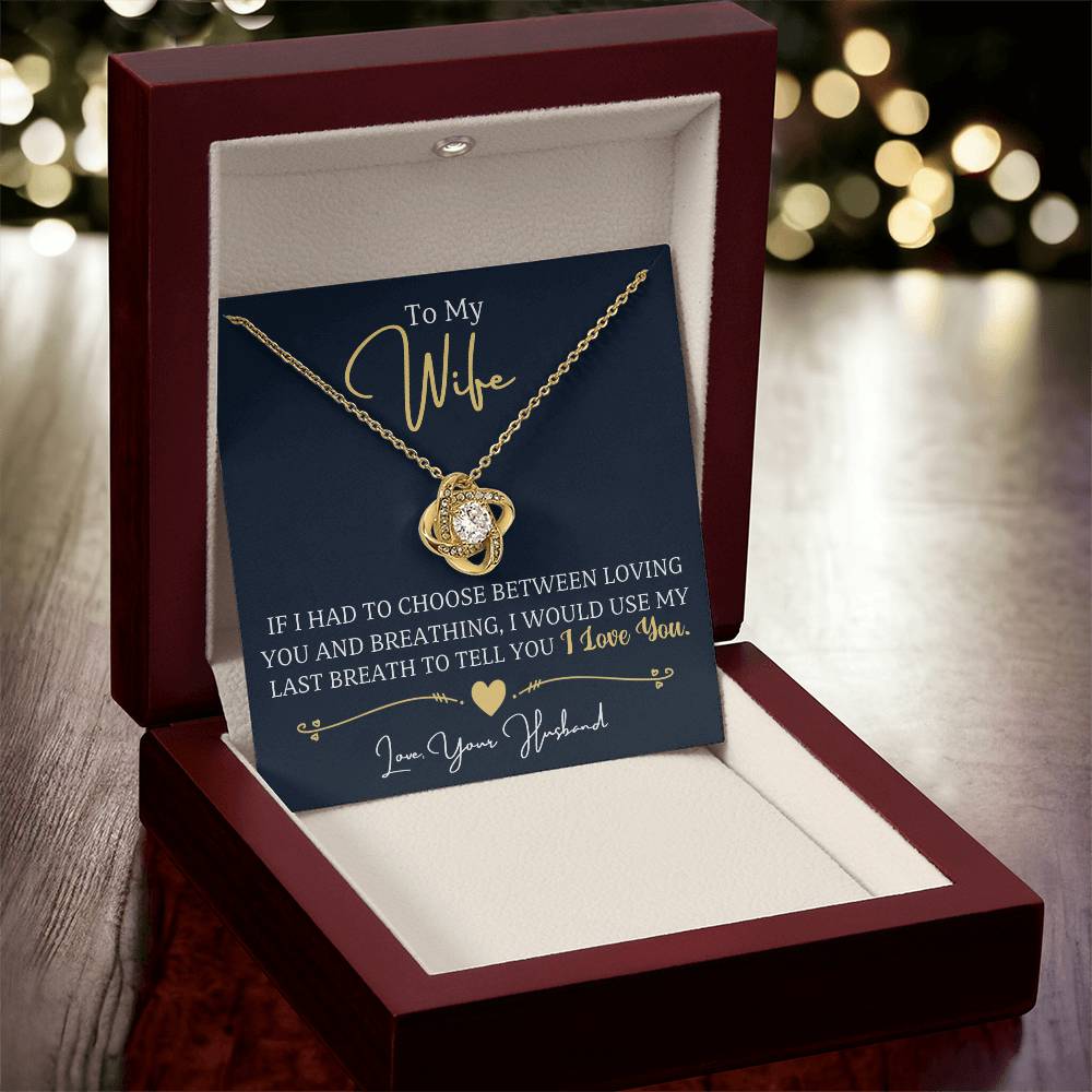 Love Knot Necklace, With I Love You Message Card