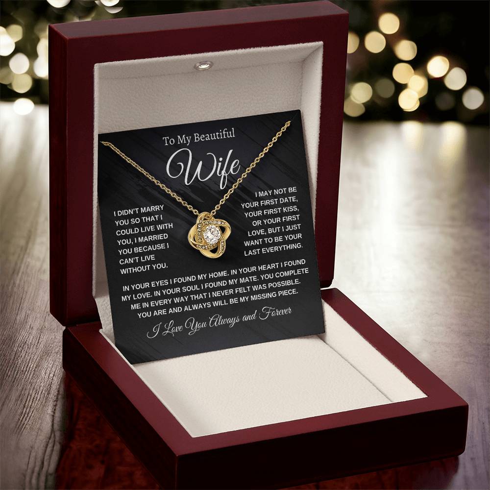 Love Knot Necklace, You Are My Missing Piece