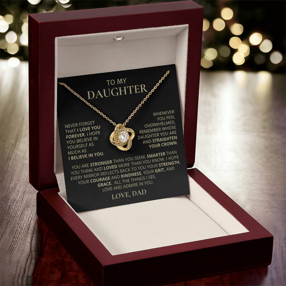 To My Daughter, Love Knot Necklace