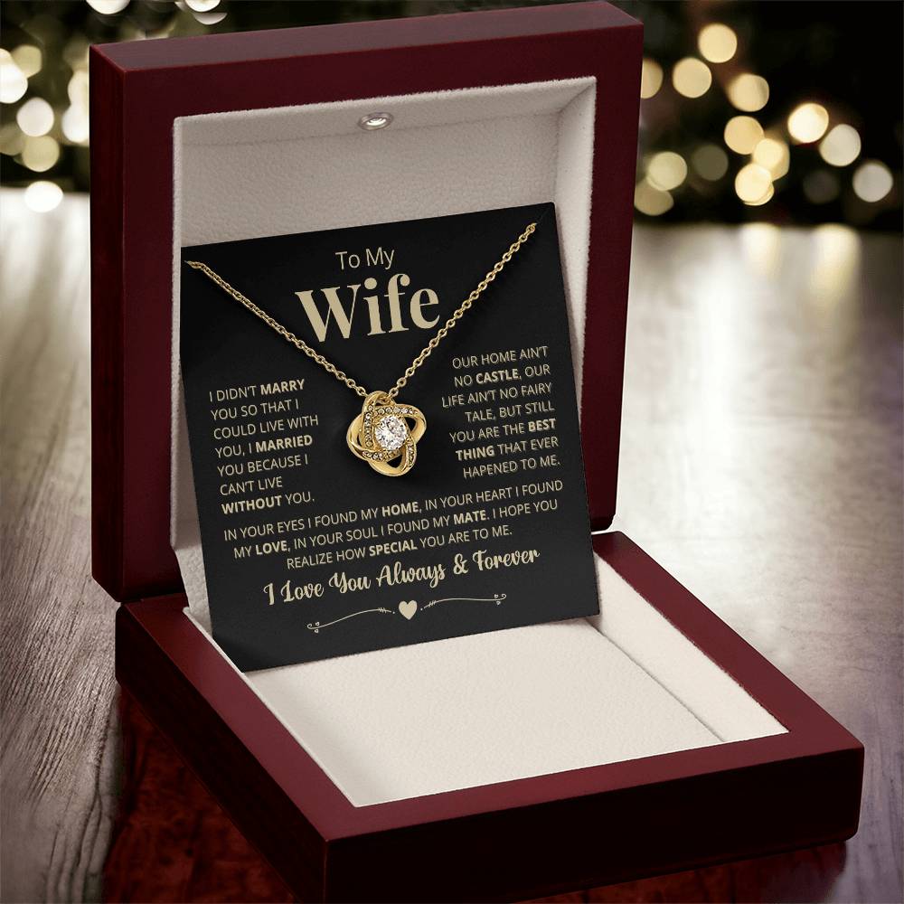 Love Knot Necklace, In Your Heart I Found My Love