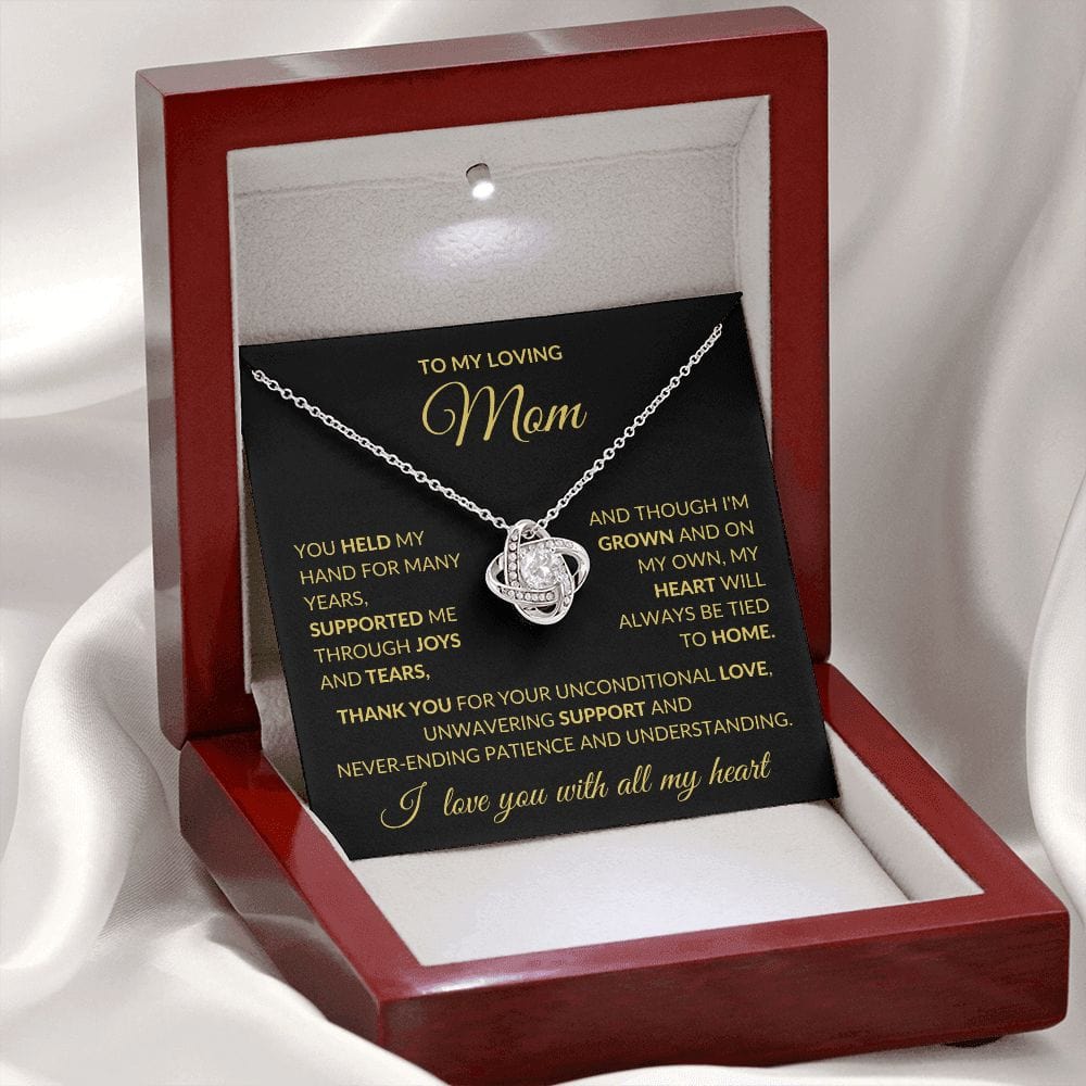 To My Loving Mom, Love Knot Necklace