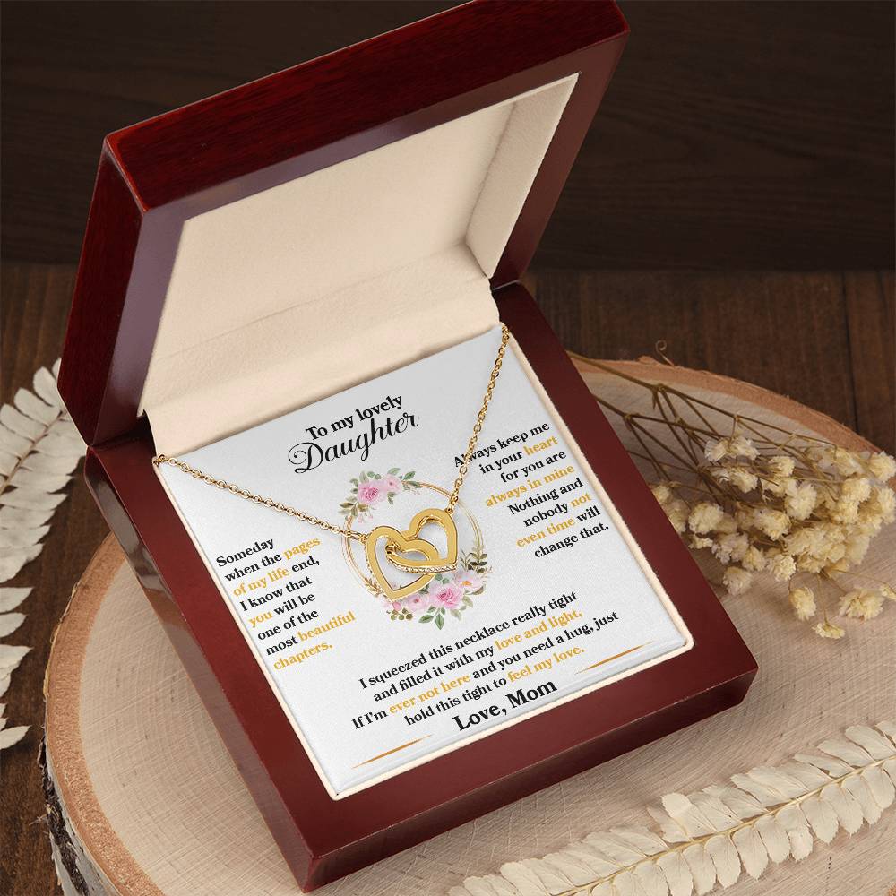 To My Lovely Daughter, Interlocking Hearts Necklace