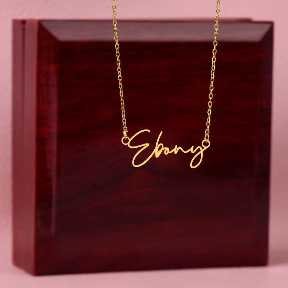 In The Blink Of An Eye, Custom Signature Name Necklace