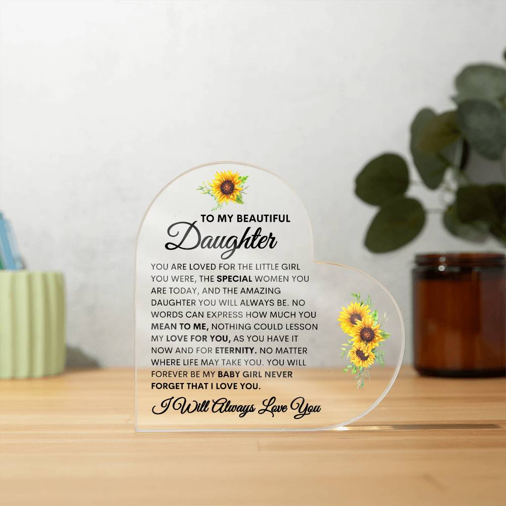 The Amazing Daughter You Will Always Be, Heart Shape Acrylic Plaque