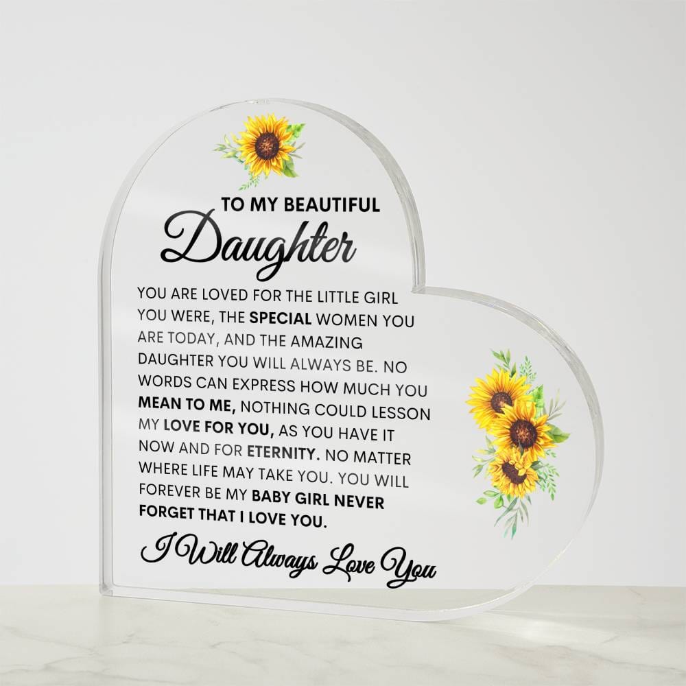 The Amazing Daughter You Will Always Be, Heart Shape Acrylic Plaque