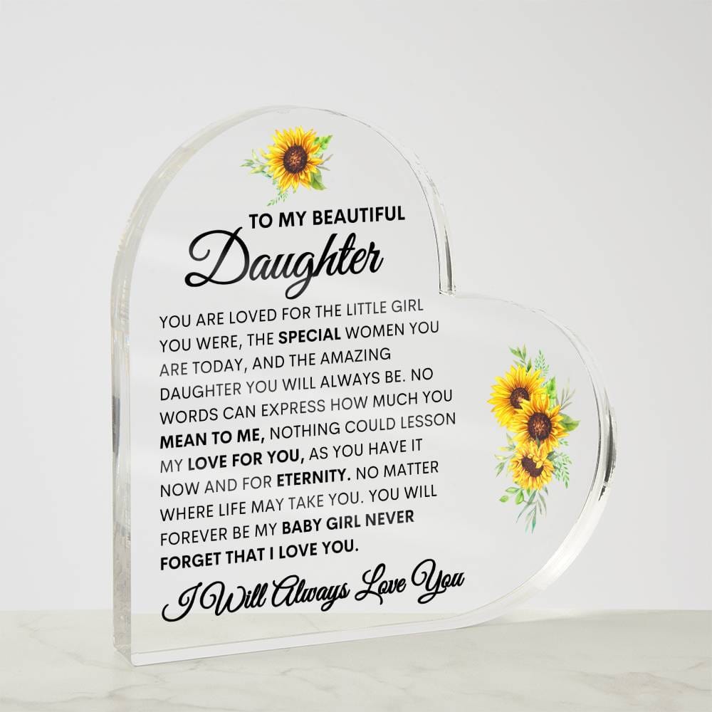 The Amazing Daughter You Will Always Be, Heart Shape Acrylic Plaque