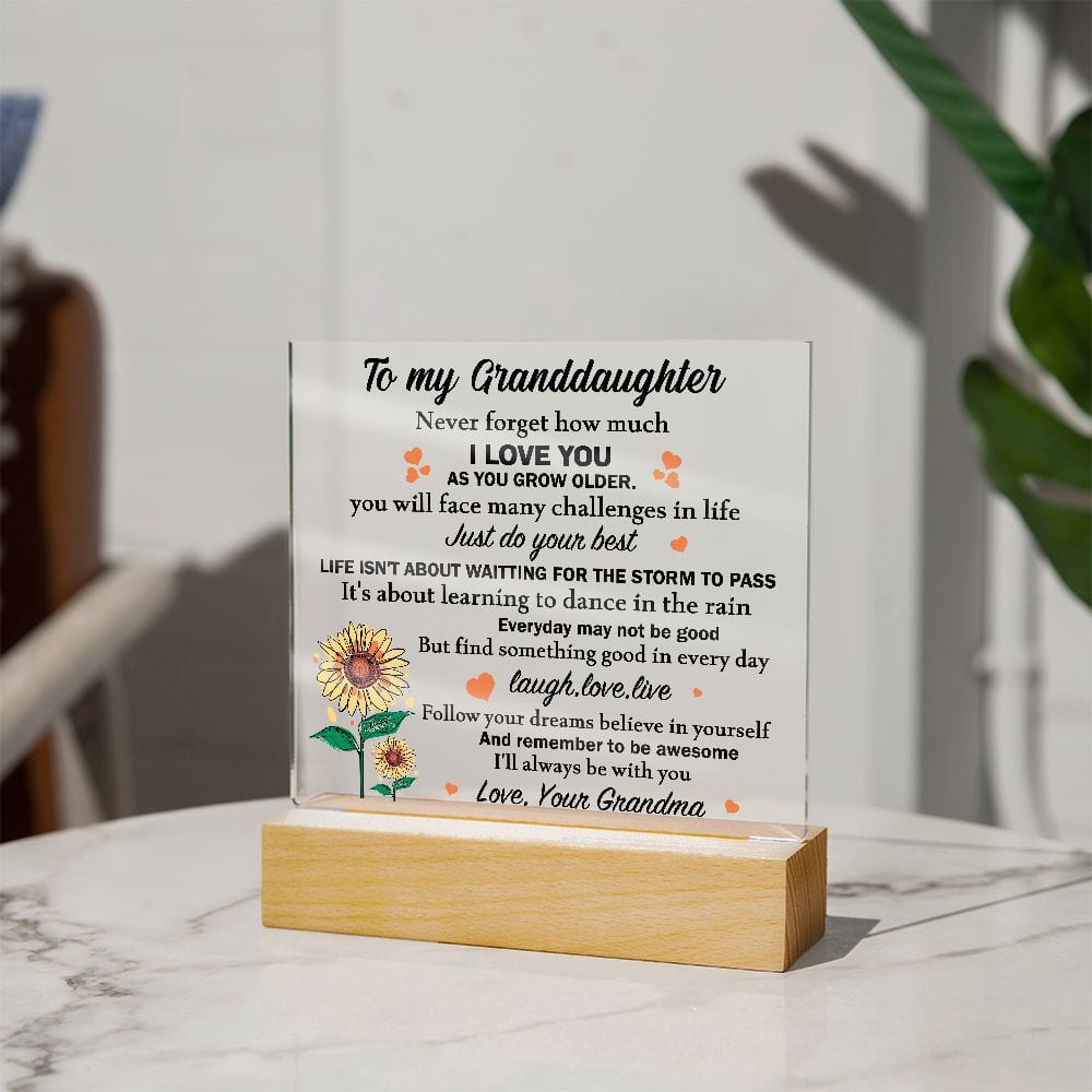Granddaughter Laugh, Love, live, Square Acrylic Square