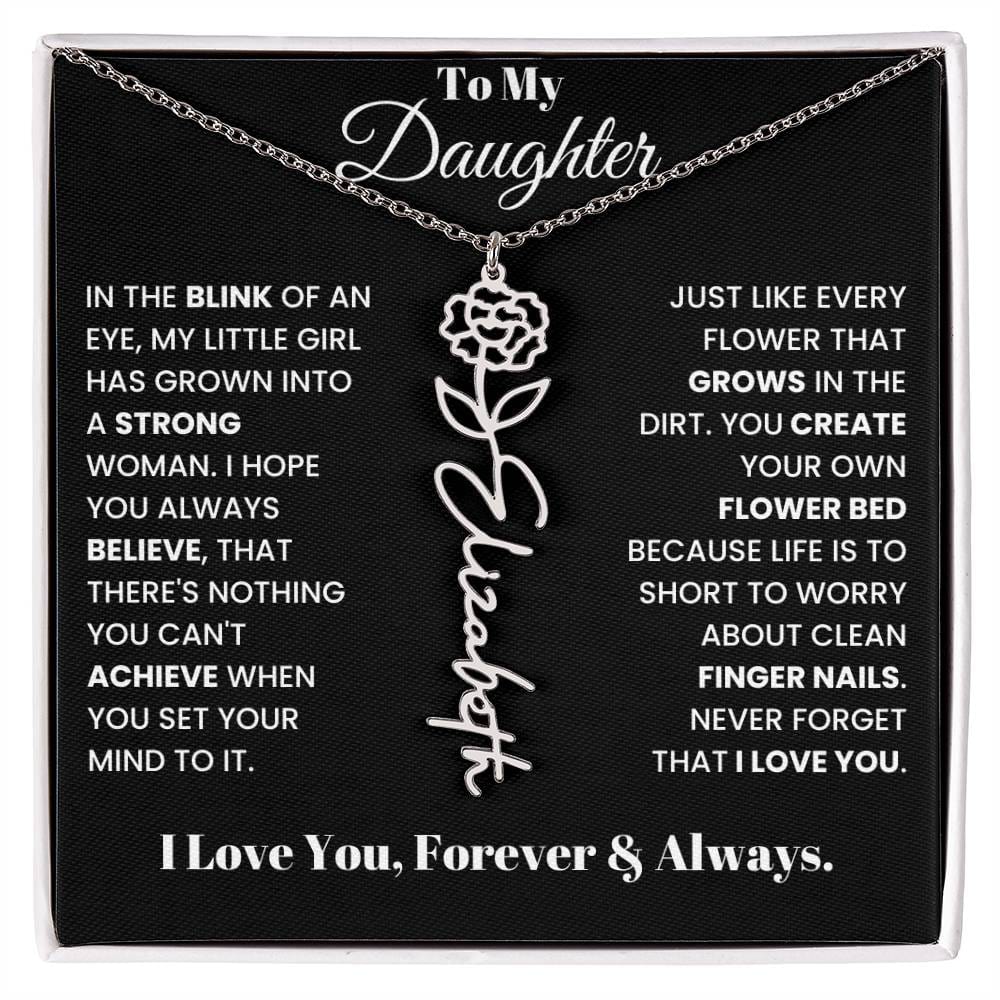 In The Blink Of An Eye, Flower Name Necklace