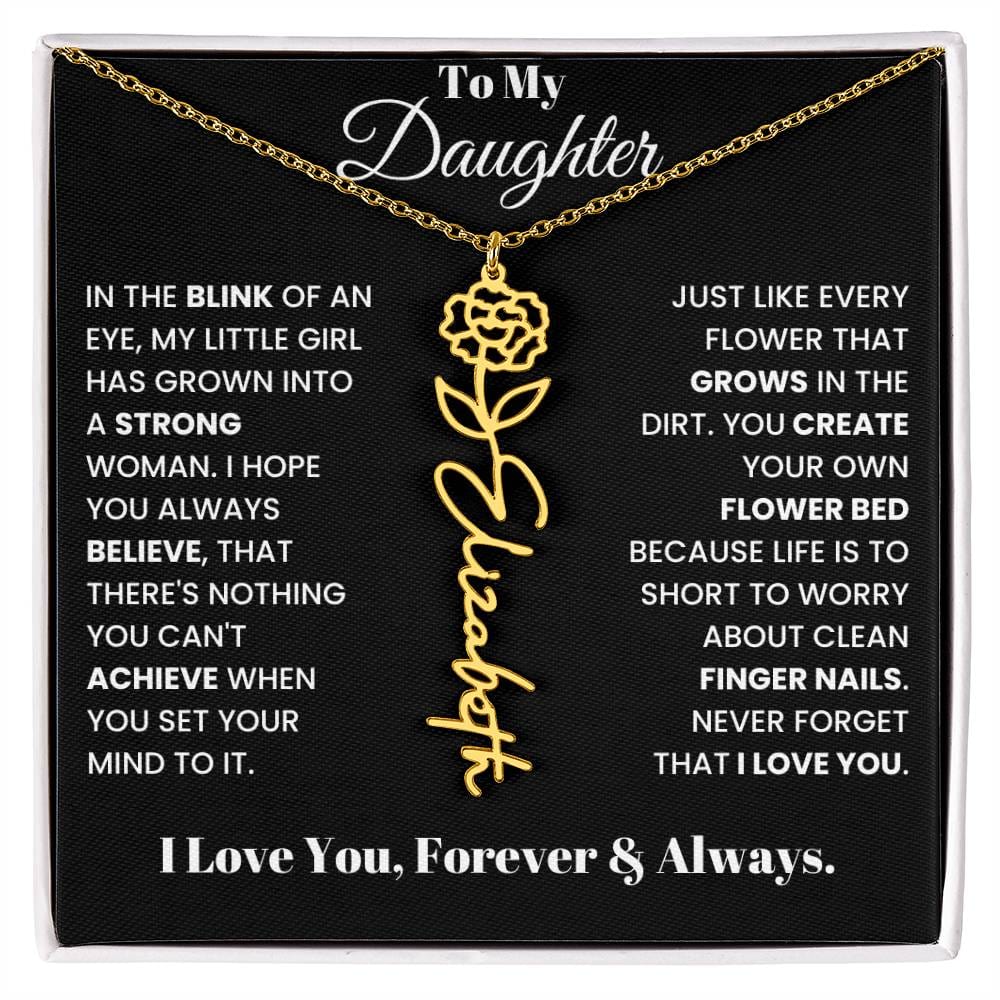 In The Blink Of An Eye, Flower Name Necklace