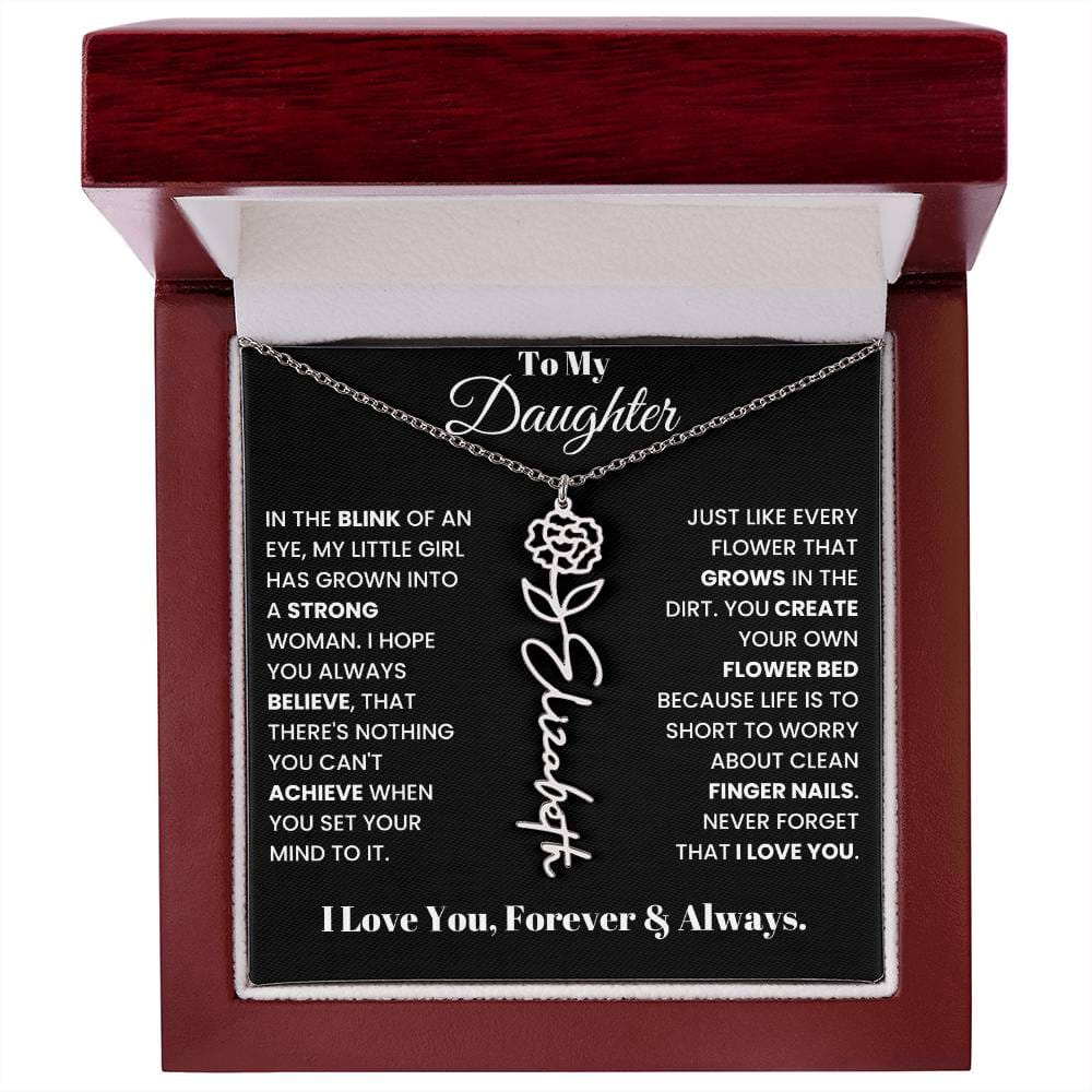 In The Blink Of An Eye, Flower Name Necklace