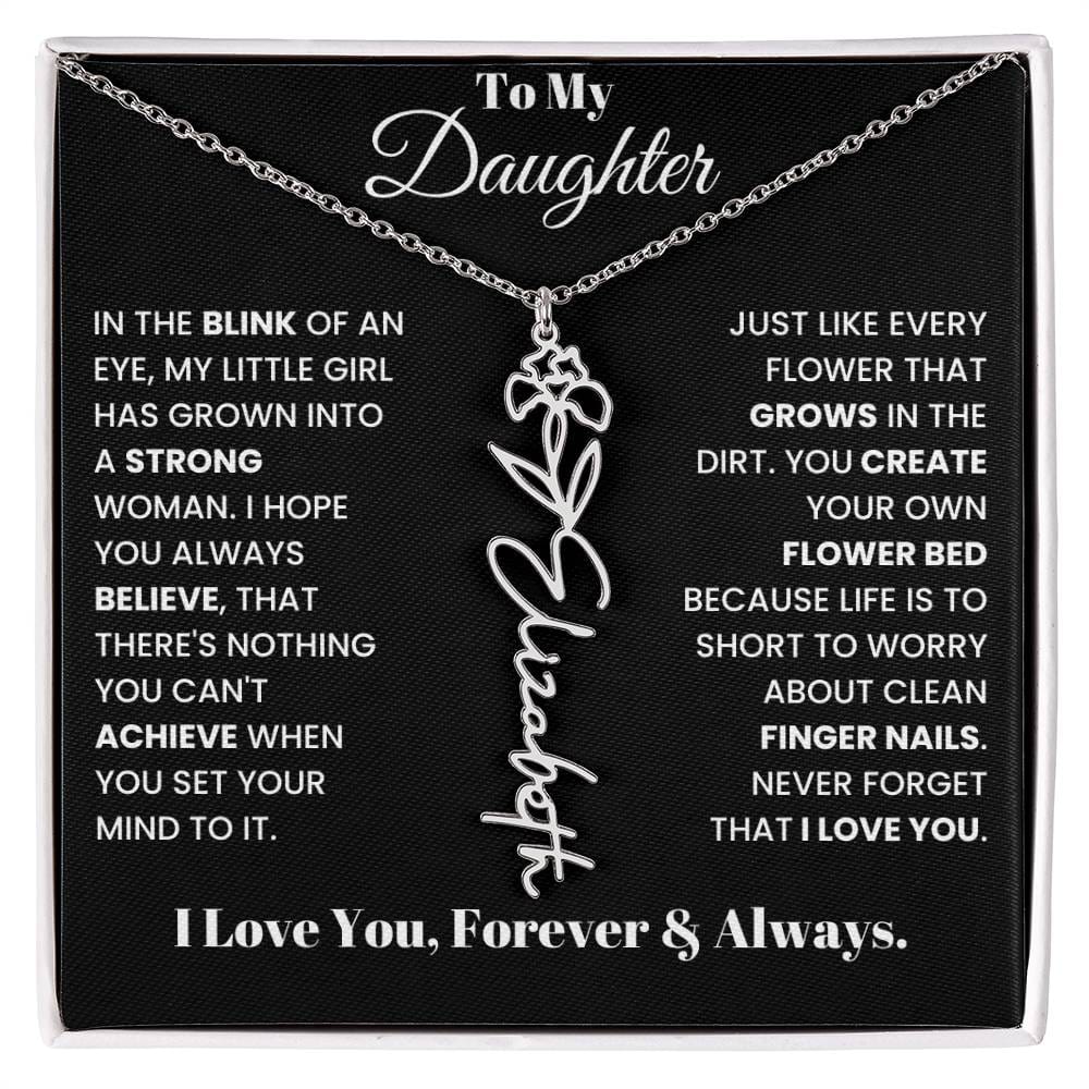 In The Blink Of An Eye, Flower Name Necklace