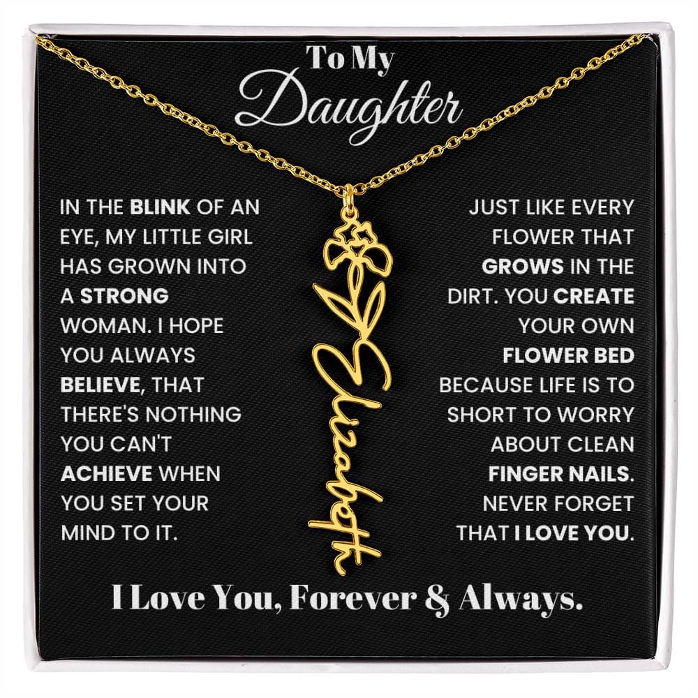 In The Blink Of An Eye, Flower Name Necklace