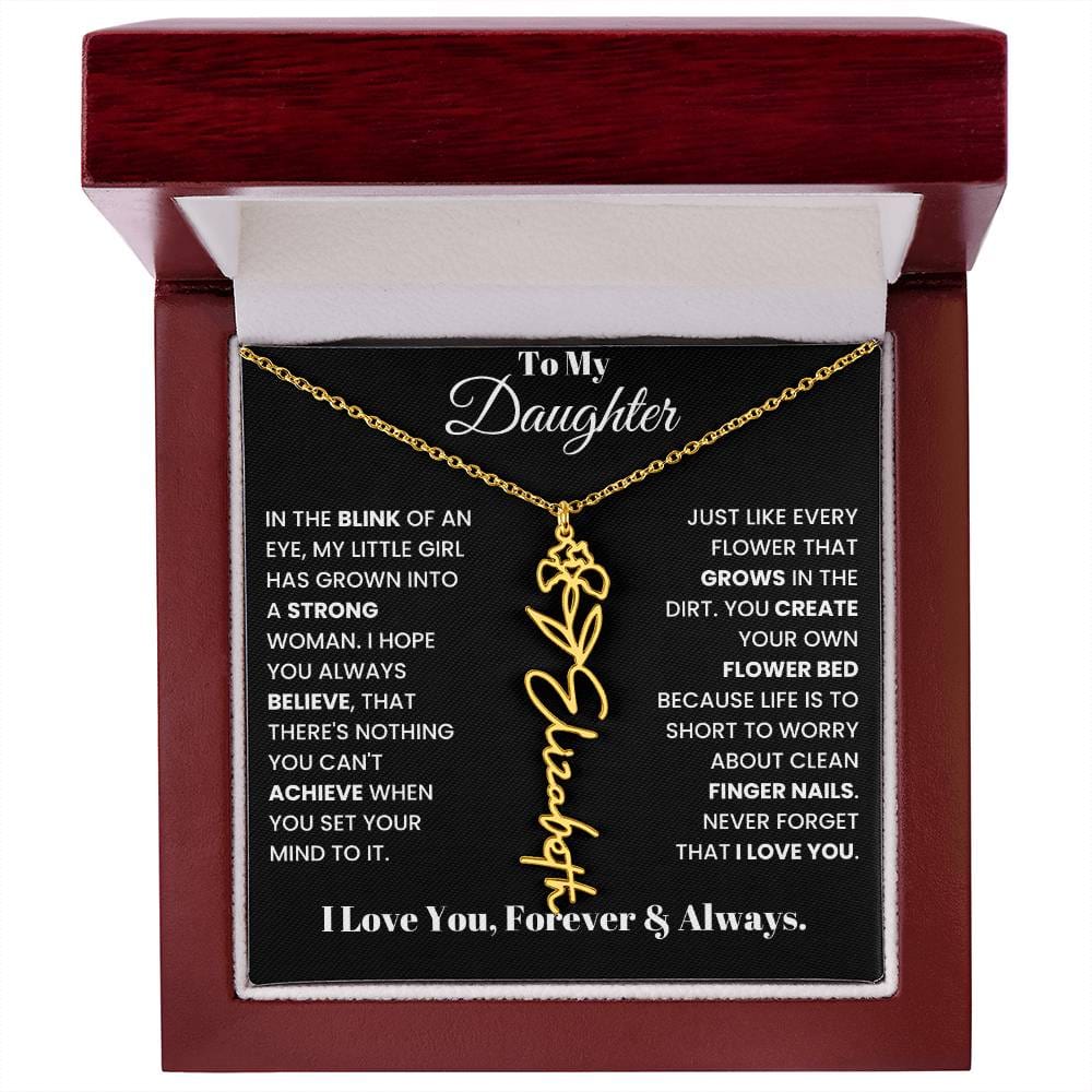In The Blink Of An Eye, Flower Name Necklace