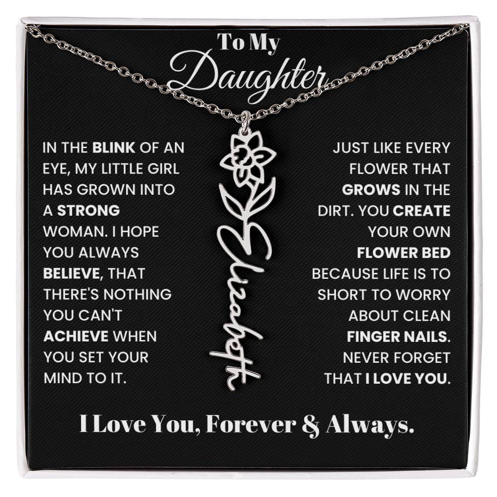 In The Blink Of An Eye, Flower Name Necklace