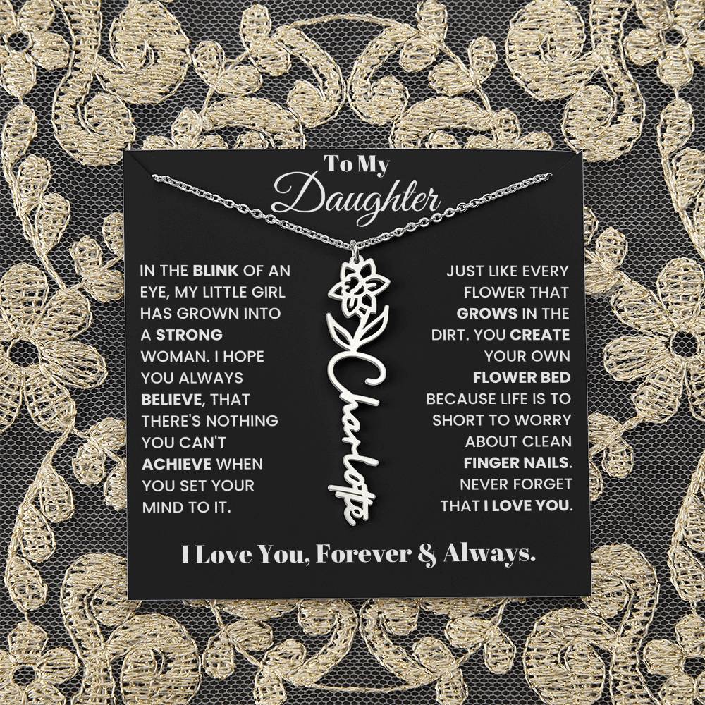 In The Blink Of An Eye, Flower Name Necklace