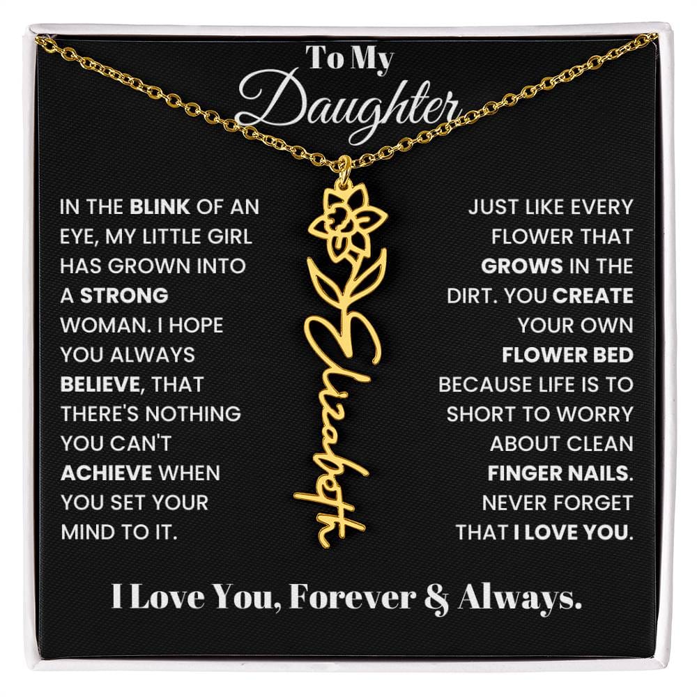 In The Blink Of An Eye, Flower Name Necklace