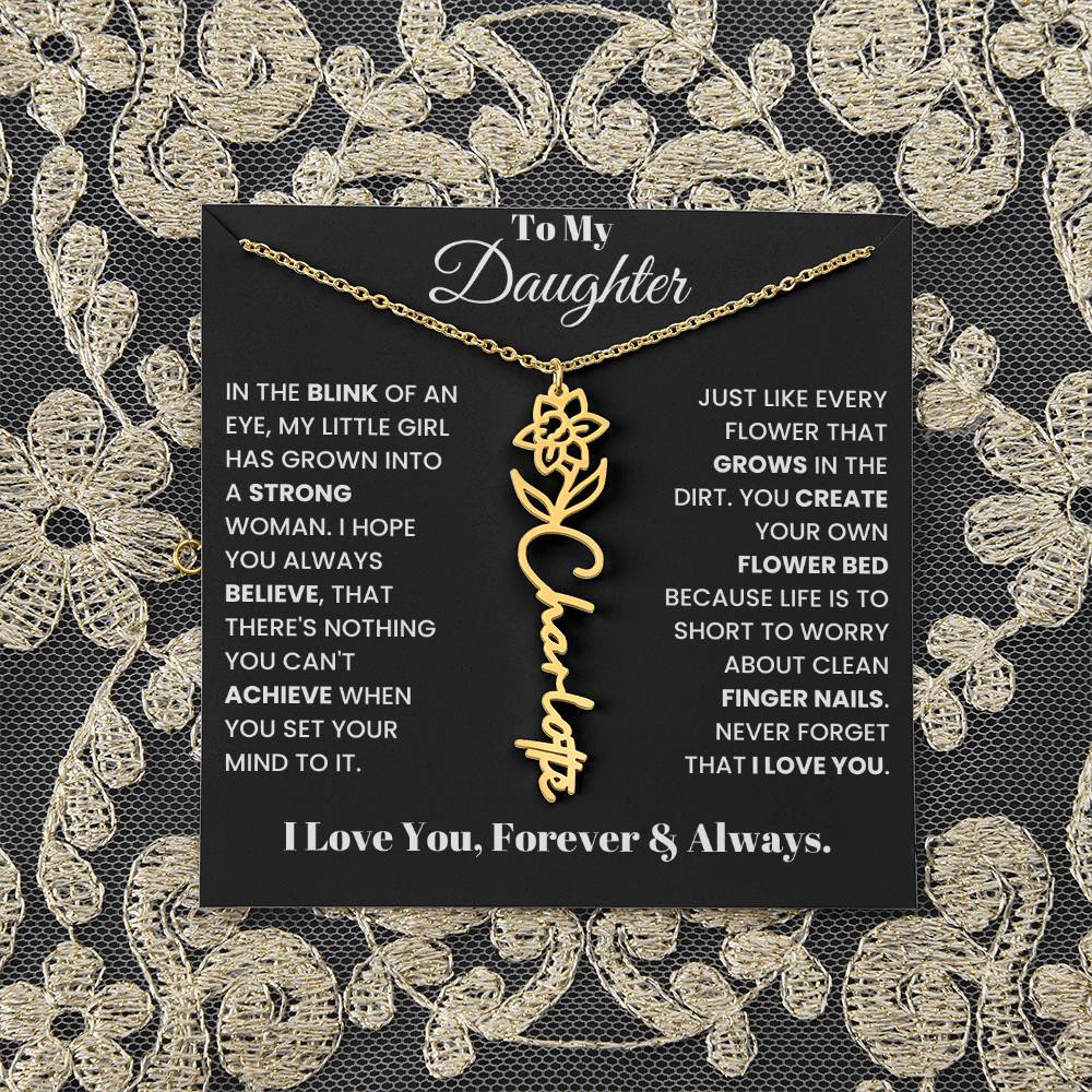 In The Blink Of An Eye, Flower Name Necklace