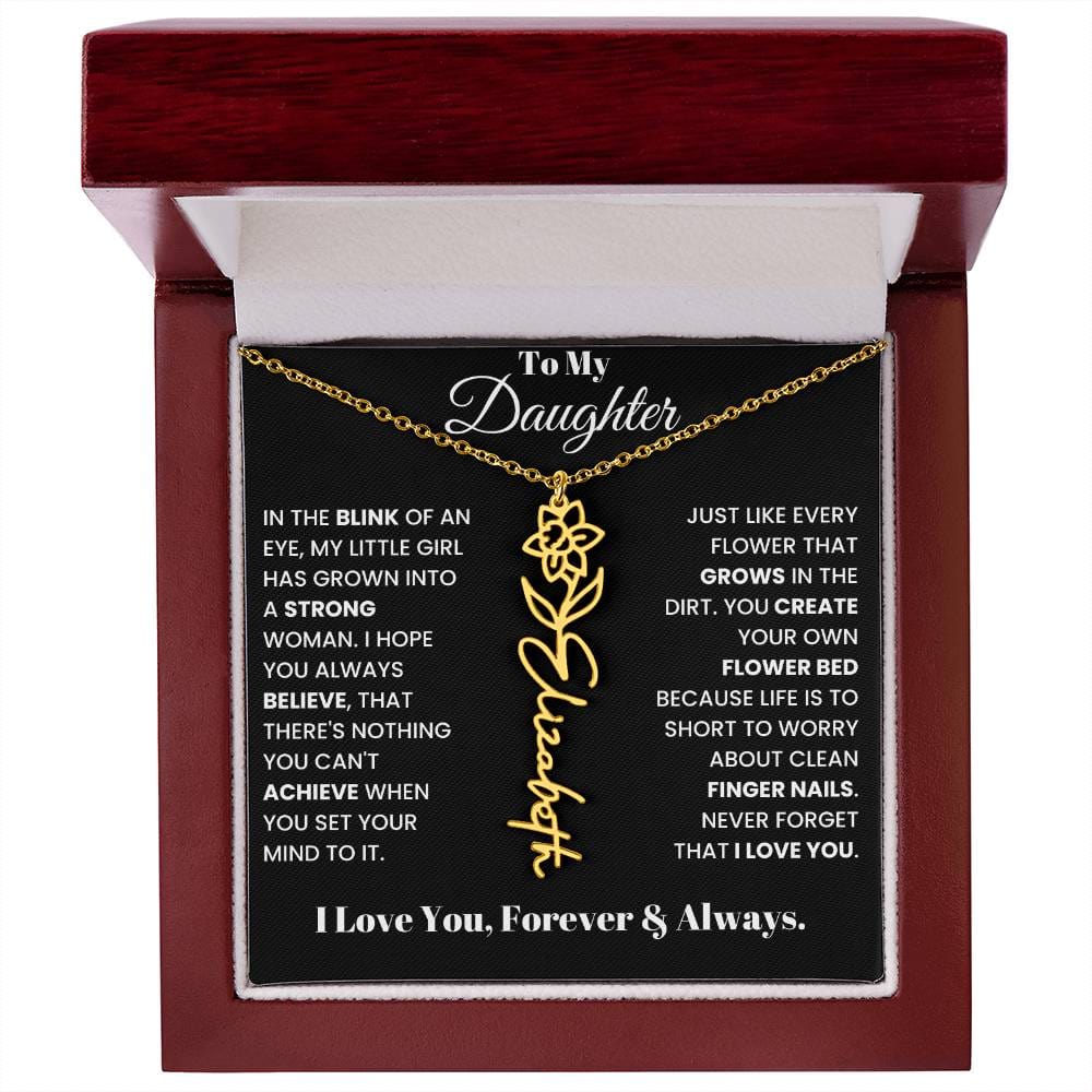 In The Blink Of An Eye, Flower Name Necklace