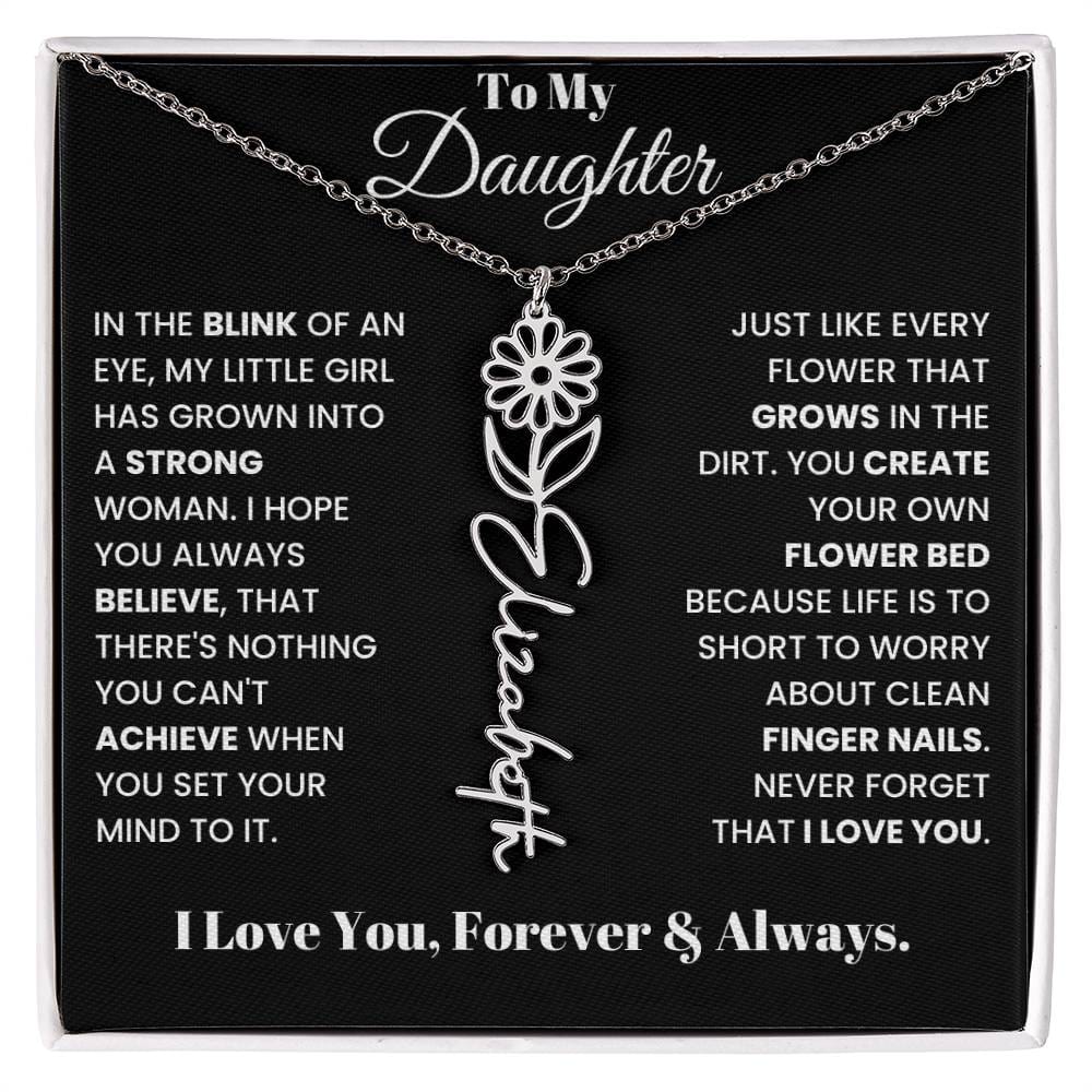 In The Blink Of An Eye, Flower Name Necklace