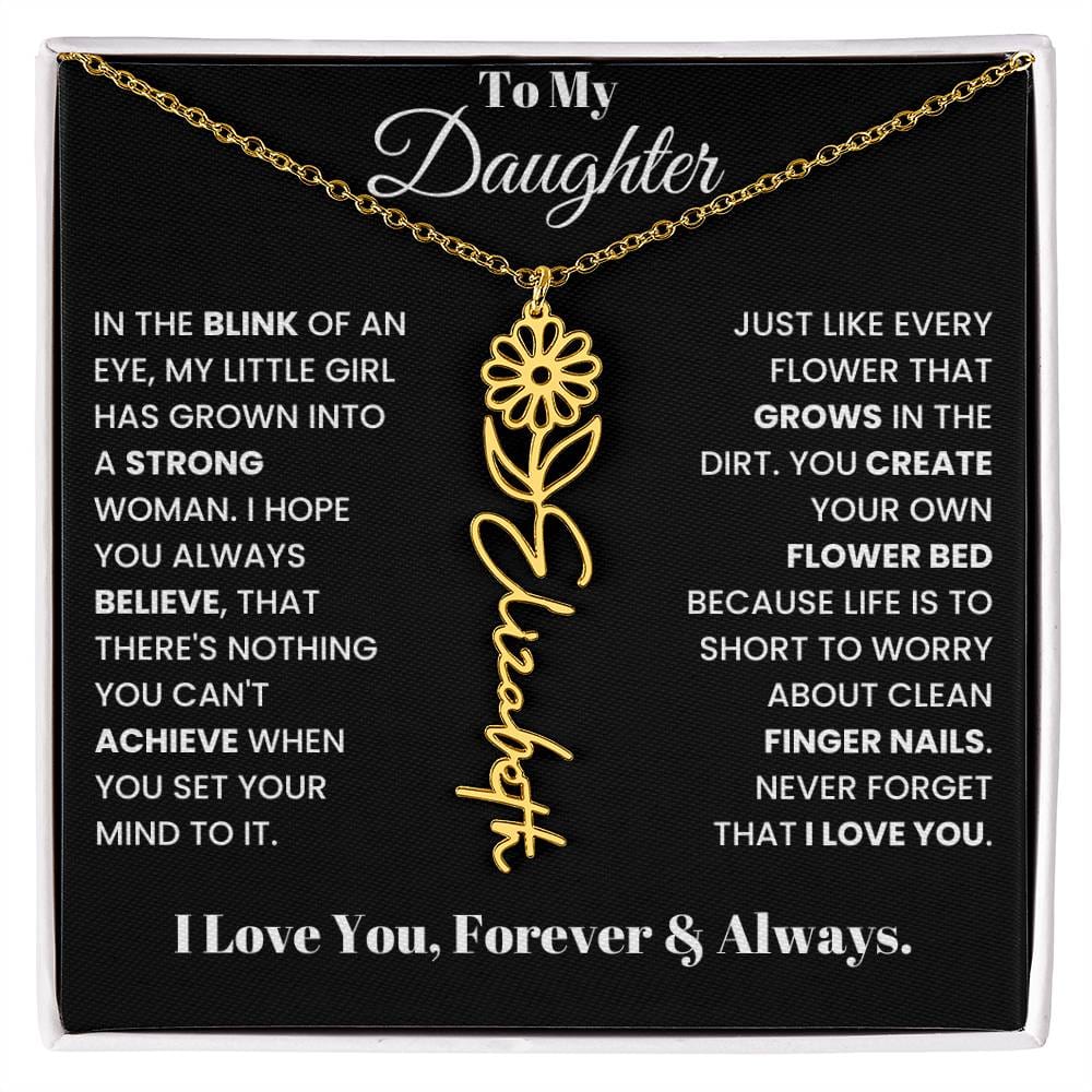 In The Blink Of An Eye, Flower Name Necklace