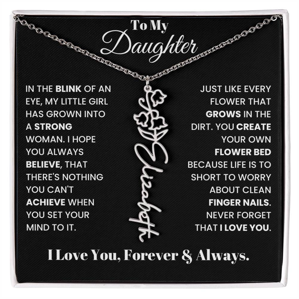 In The Blink Of An Eye, Flower Name Necklace