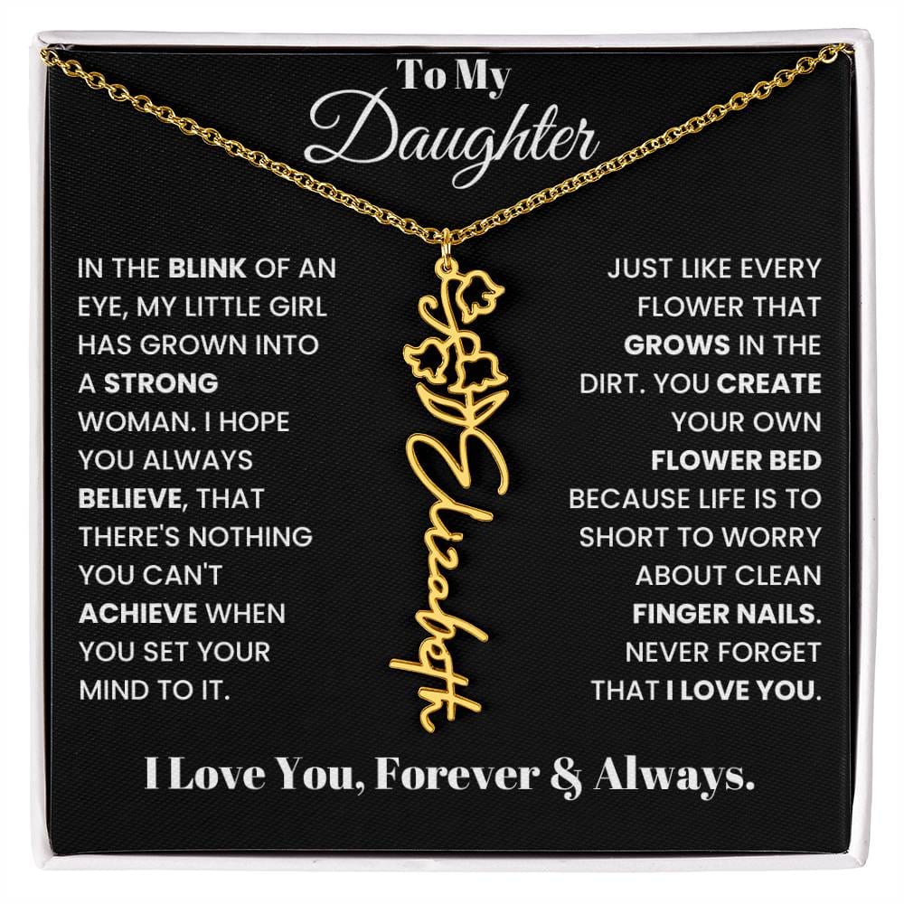 In The Blink Of An Eye, Flower Name Necklace