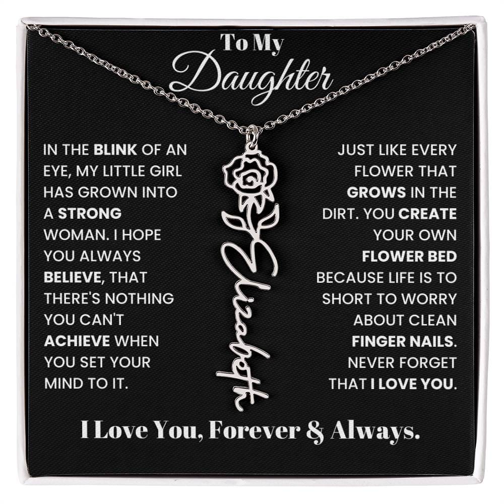 In The Blink Of An Eye, Flower Name Necklace
