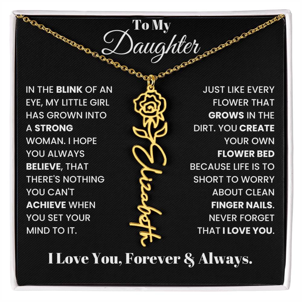 In The Blink Of An Eye, Flower Name Necklace