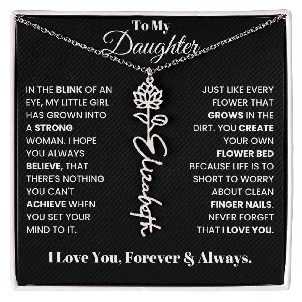 In The Blink Of An Eye, Flower Name Necklace