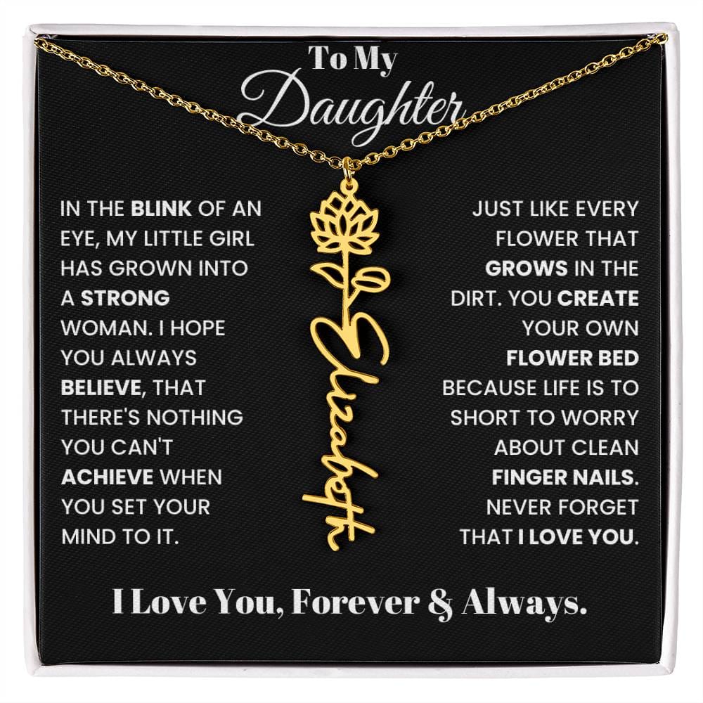 In The Blink Of An Eye, Flower Name Necklace