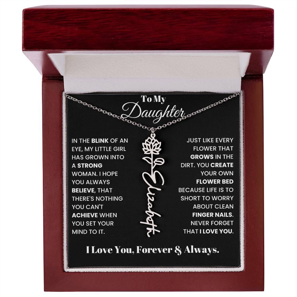 In The Blink Of An Eye, Flower Name Necklace