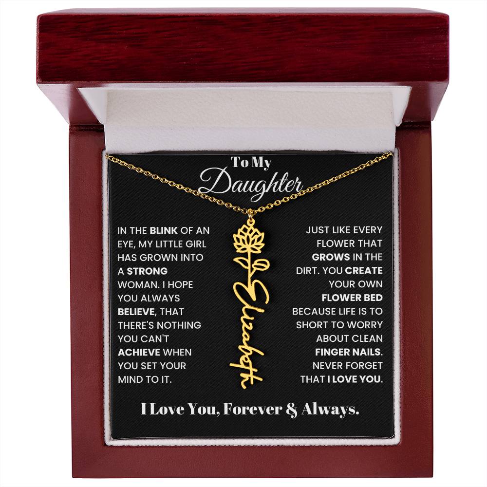 In The Blink Of An Eye, Flower Name Necklace