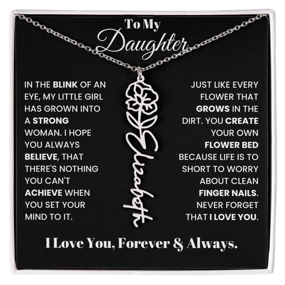 In The Blink Of An Eye, Flower Name Necklace