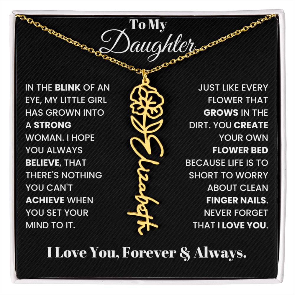 In The Blink Of An Eye, Flower Name Necklace