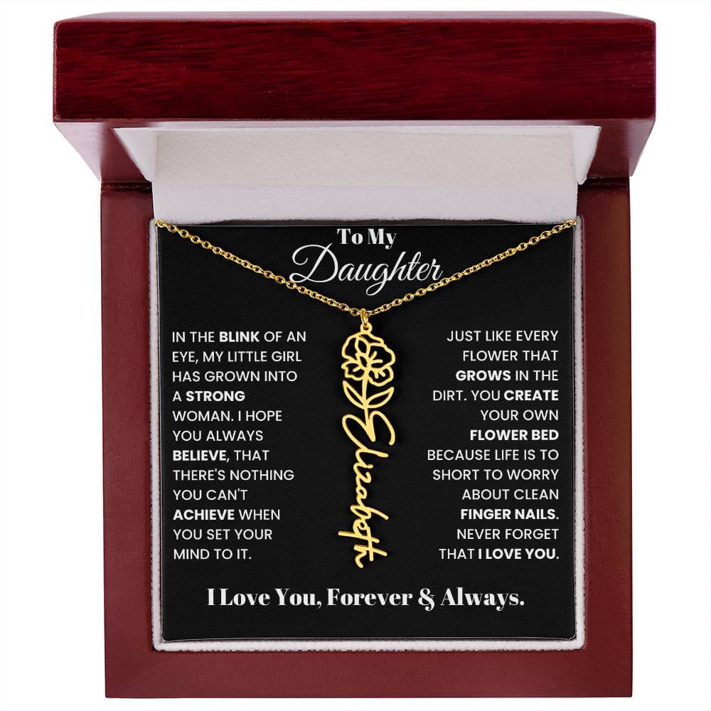 In The Blink Of An Eye, Flower Name Necklace