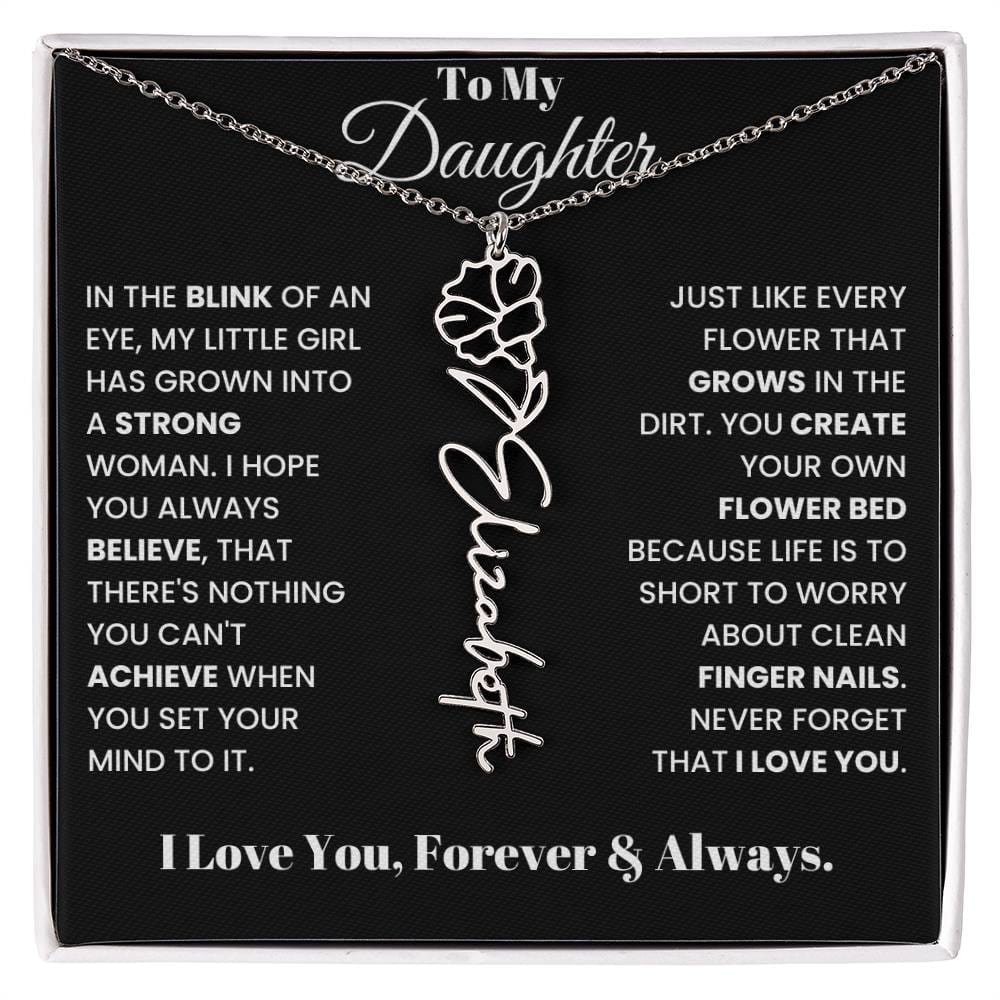 In The Blink Of An Eye, Flower Name Necklace