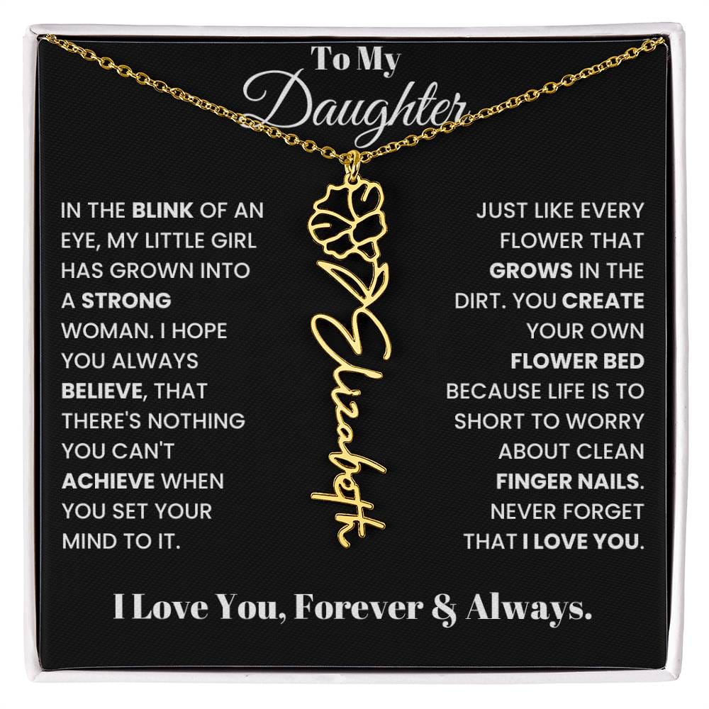 In The Blink Of An Eye, Flower Name Necklace