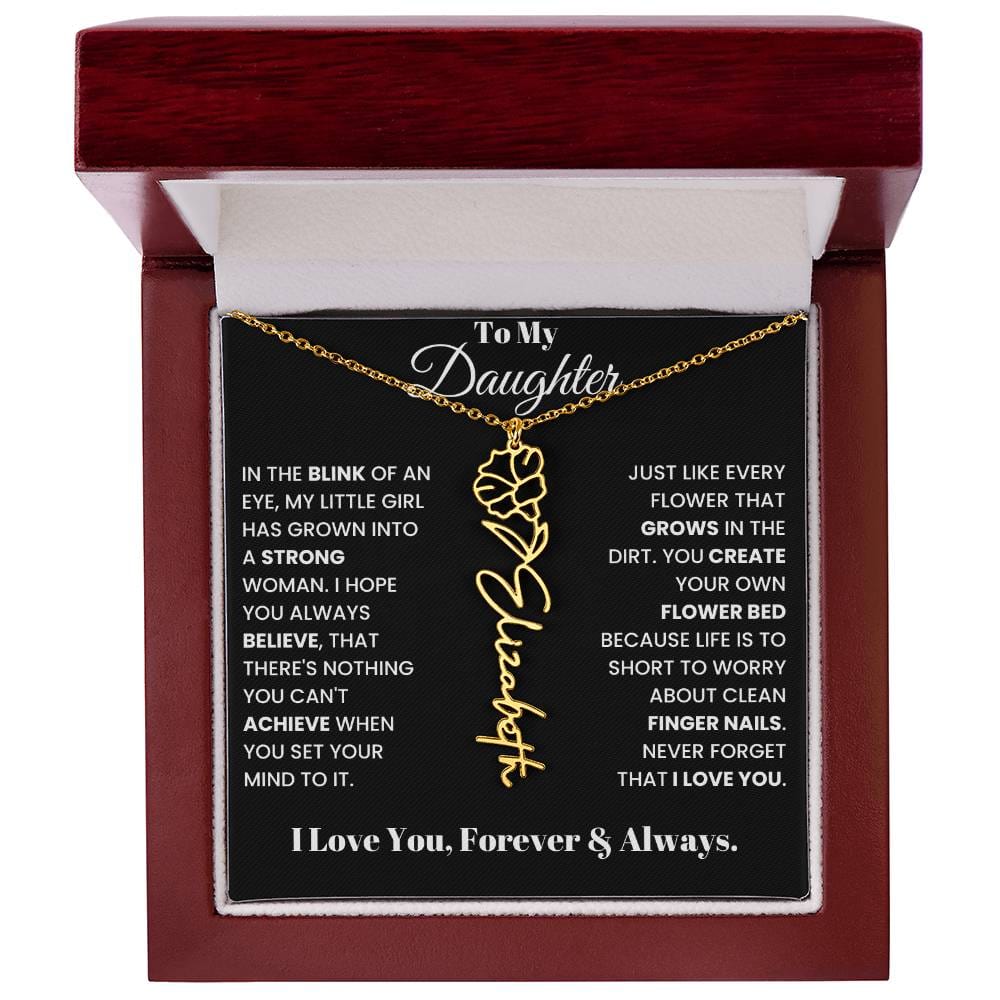 In The Blink Of An Eye, Flower Name Necklace